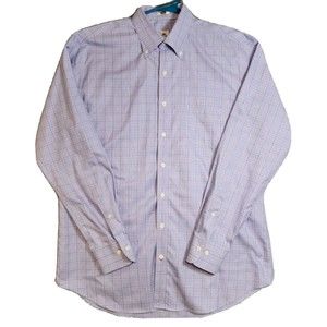 Peter Millar Shirt Mens XL Multicolor Plaid Nanolux Easy Care Full Sleeve